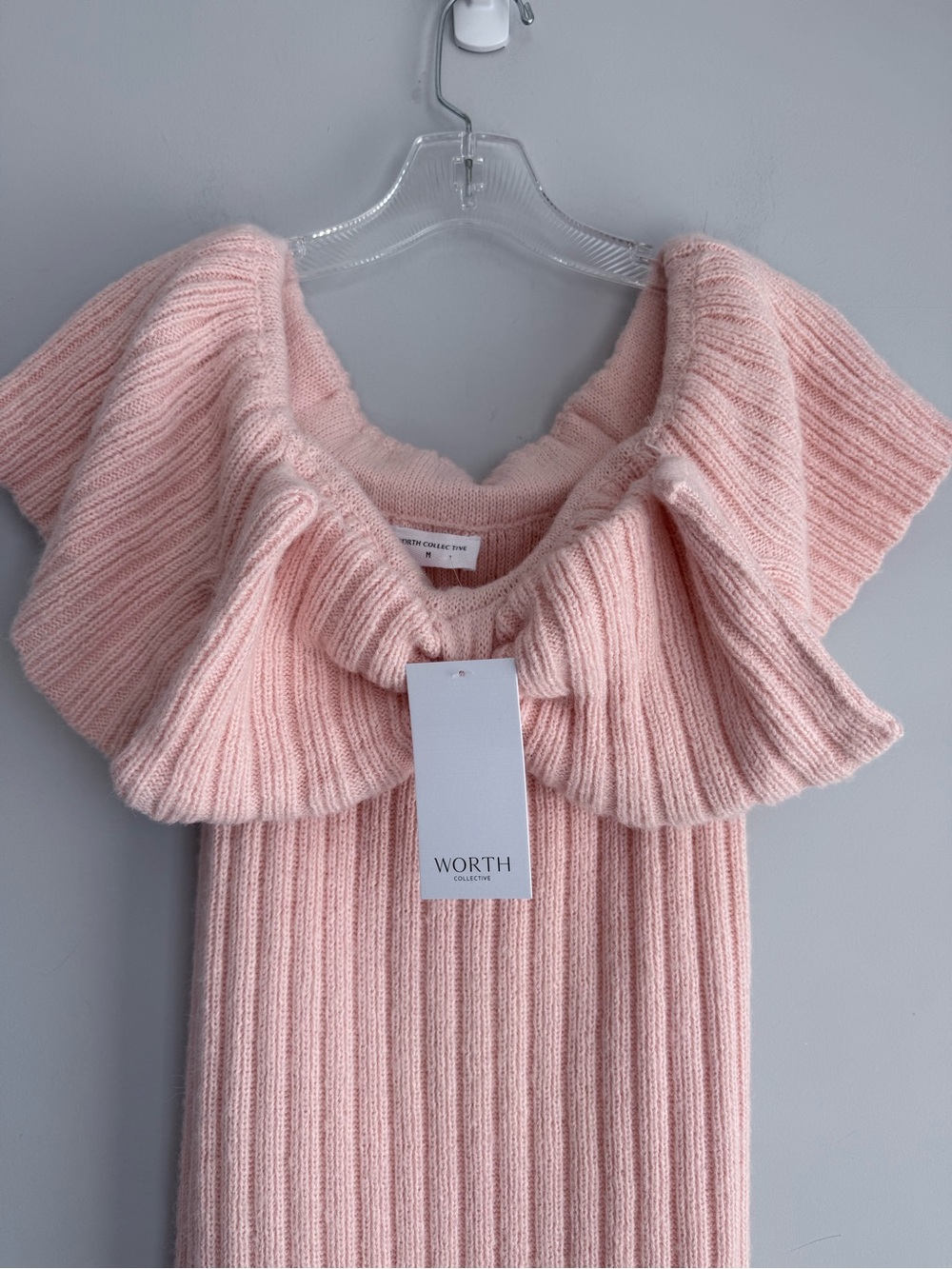NWT WORTH Collective Aston Bow Front Maxi Sweater Dress in Pinkish Petal M - Picture 6 of 16
